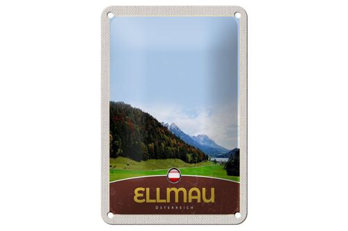 Blechschild Reise 12x18cm Ellmau Österreich Natur Wälder Urlaub Schild