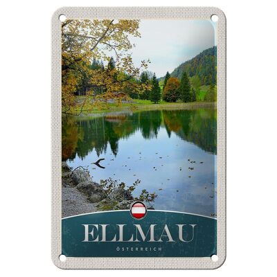 Cartel de chapa de viaje, 12x18cm, Ellmau, Austria, naturaleza, lago, vacaciones