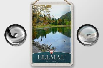 Panneau de voyage en étain, 12x18cm, Ellmau, autriche, lac naturel, signe de vacances 2