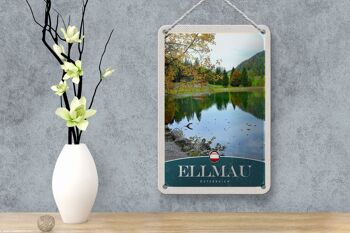 Panneau de voyage en étain, 12x18cm, Ellmau, autriche, lac naturel, signe de vacances 4
