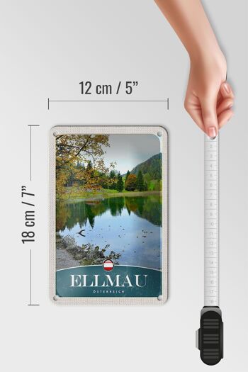 Panneau de voyage en étain, 12x18cm, Ellmau, autriche, lac naturel, signe de vacances 5