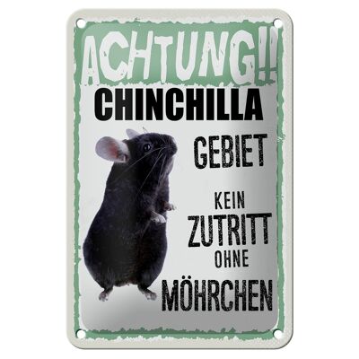 Blechschild Spruch 12x18cm Tiere Achtung Chinchilla Gebiet Dekoration