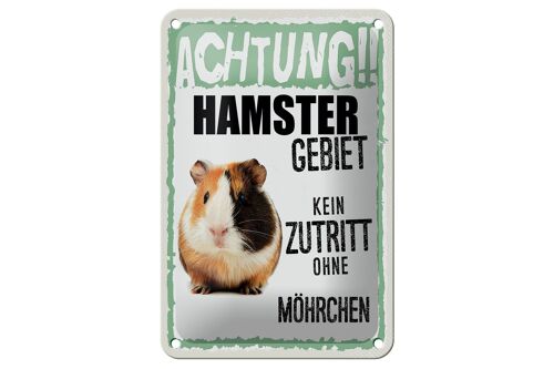 Blechschild Spruch 12x18cm Tiere Achtung Hamster Gebiet Dekoration