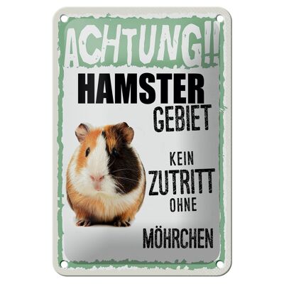 Blechschild Spruch 12x18cm Tiere Achtung Hamster Gebiet Dekoration