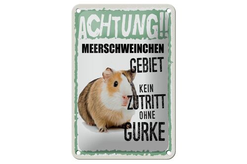 Blechschild Spruch 12x18cm Tiere Achtung Meerschweinchen Dekoration