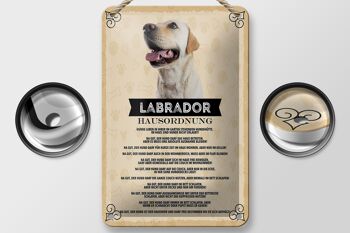 Panneau en étain indiquant les règles de la maison du Labrador, 12x18cm, signe pour chiens 2