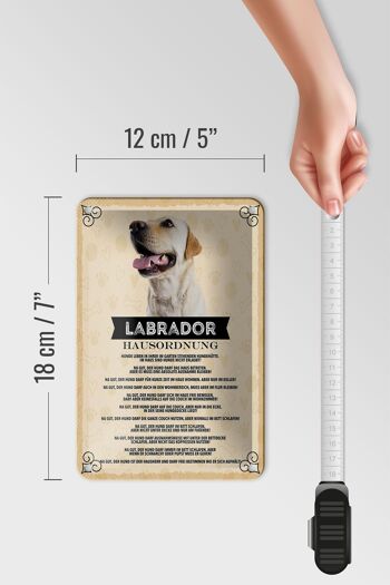 Panneau en étain indiquant les règles de la maison du Labrador, 12x18cm, signe pour chiens 5