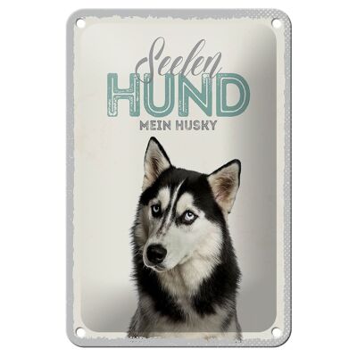 Targa in metallo animali 12x18 cm anima cane decorazione regalo mio husky