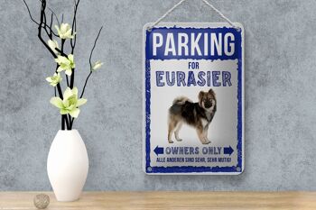 Panneau en étain indiquant un parking pour chien Eurasier, 12x18cm, cadeau 4