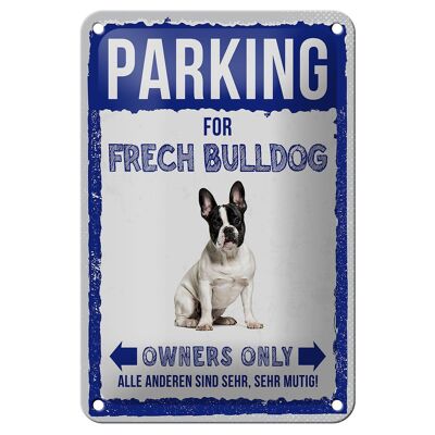 Targa in metallo con scritta "Parcheggio" 12x18 cm per cartello regalo bulldog sfacciato