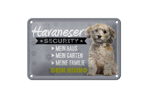 Blechschild Spruch 18x12cm Havaneser Security dein Risiko Dekoration