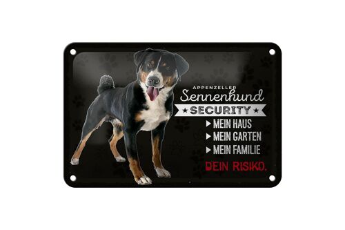 Blechschild Spruch 18x12cm Sennenhund Security mein Haus Schild