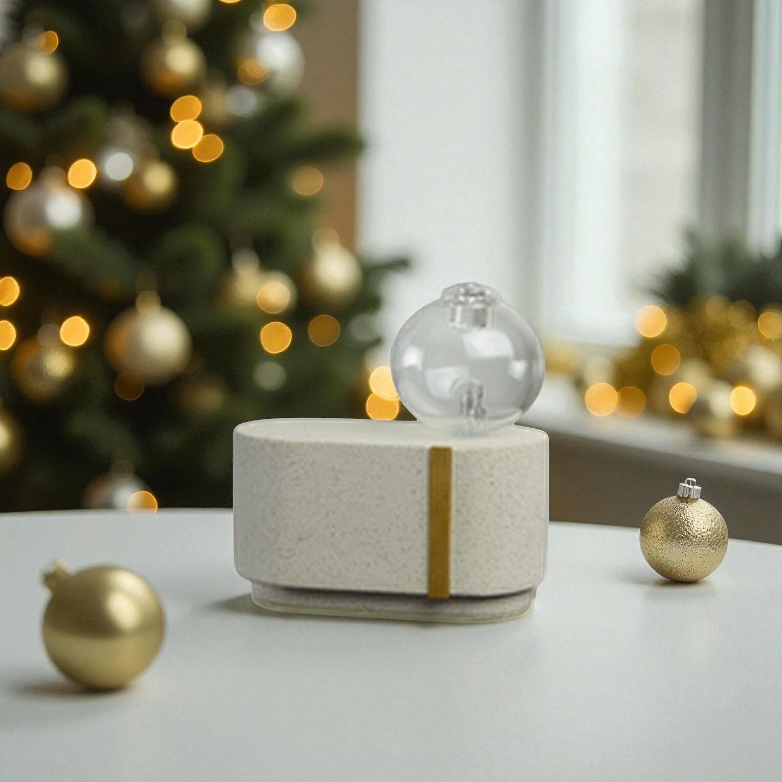 Cimio &amp; Cimia Diffusore a Nebulizzazione - Vetreria Artigianale e Base in Cemento o Legno - Aromaterapia e Oli Essenziali - Programmabile con Funzione Timer - Decorazione e Idea Regalo