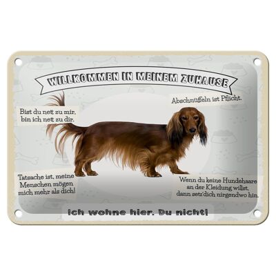 Cartel de chapa que dice 18x12cm animales perro Vivo aquí no firmas