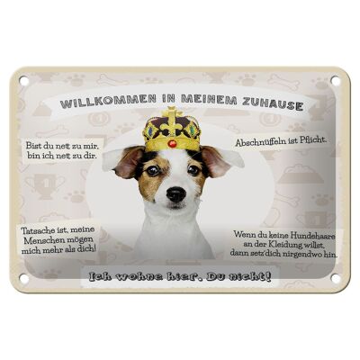 Blechschild Spruch 18x12cm Tiere Hund willkommen wohne hier Schild