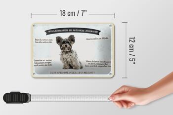 Panneau en étain disant 18x12cm animaux Yorkshire Terriers signe de bienvenue 5