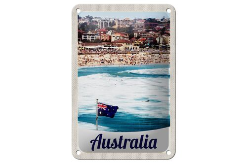 Blechschild Reise 12x18cm Australien Strand Meer Wellen Sonne Schild