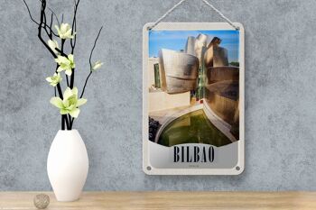 Panneau de voyage en étain, 12x18cm, Bilbao, espagne, Architecture, Europe 4