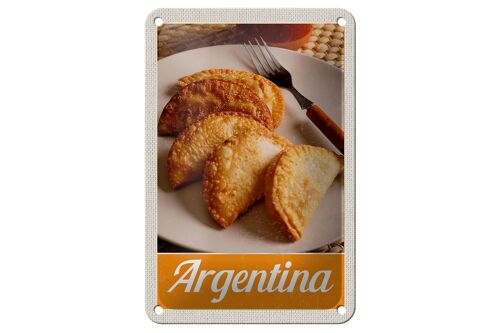 Blechschild Reise 12x18cm Argentinien traditionelle Speisen Schild