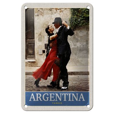 Blechschild Reise 12x18cm Argentinien Tango Straße Urlaub Schild