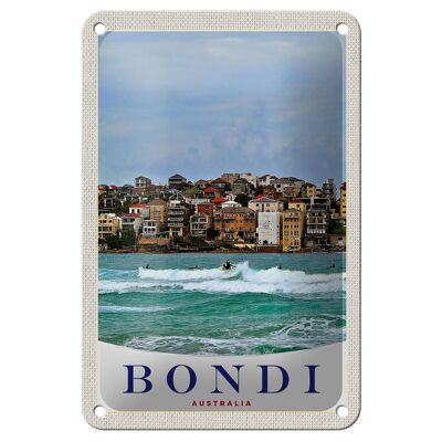 Tin sign travel 12x18cm Bond Australia surfing sea waves sign