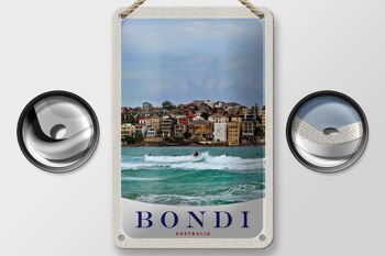 Panneau de voyage en étain, 12x18cm, Bond australie, signe de vagues de mer de surf 2