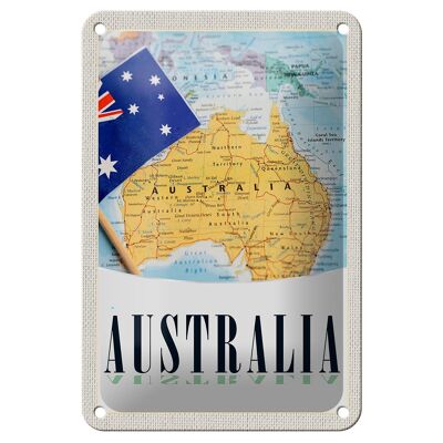 Blechschild Reise 12x18cm Australien Kontinent Atlas Karte Schild