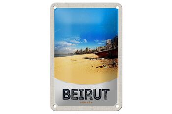 Panneau de voyage en étain 12x18cm, décoration de plage arabe, beyrouth, liban 1