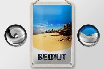 Panneau de voyage en étain 12x18cm, décoration de plage arabe, beyrouth, liban 2