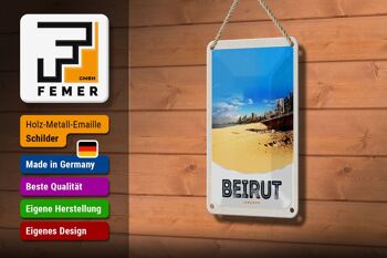Panneau de voyage en étain 12x18cm, décoration de plage arabe, beyrouth, liban 3
