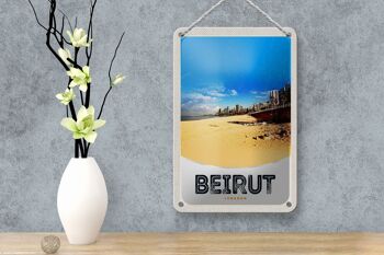 Panneau de voyage en étain 12x18cm, décoration de plage arabe, beyrouth, liban 4