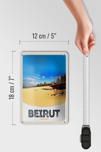 Panneau de voyage en étain 12x18cm, décoration de plage arabe, beyrouth, liban 5