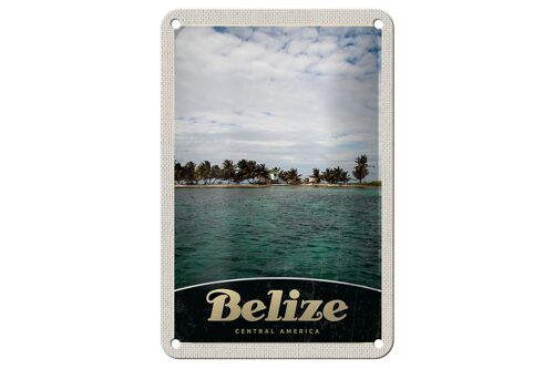 Blechschild Reise 12x18cm Belize Central Amerika Strand Dekoration