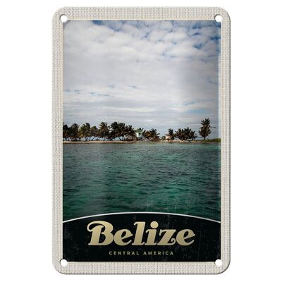 Blechschild Reise 12x18cm Belize Central Amerika Strand Dekoration