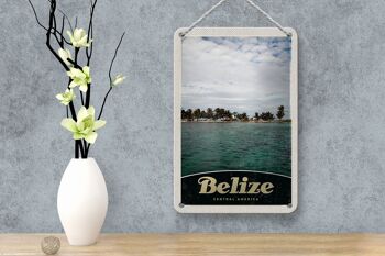 Panneau de voyage en étain 12x18cm, décoration de plage d'amérique centrale du Belize 4
