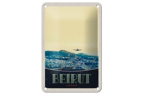 Blechschild Reise 12x18cm Beirut Hauptstadt Libanon Urlaub Schild