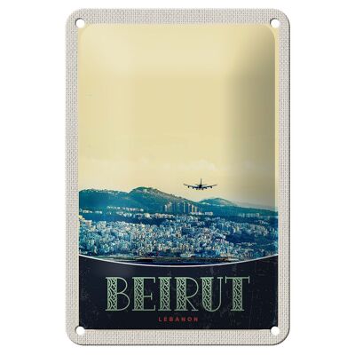 Targa in metallo da viaggio, 12 x 18 cm, Beirut Capitale, Libano, cartello festivo