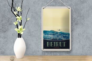 Panneau de voyage en étain, 12x18cm, beyrouth, capitale, liban, signe de vacances 4