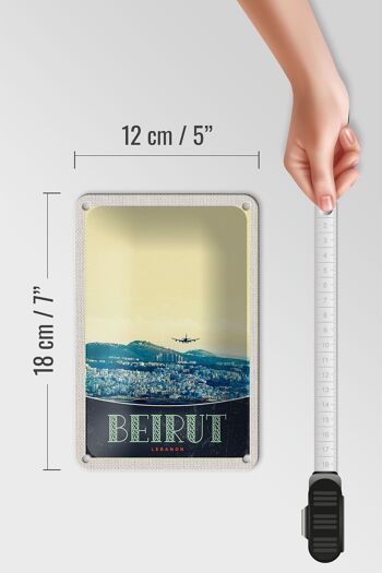Panneau de voyage en étain, 12x18cm, beyrouth, capitale, liban, signe de vacances 5