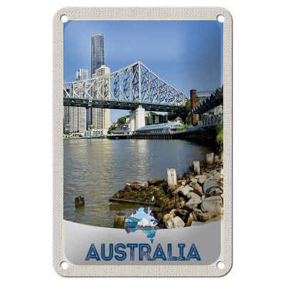 Blechschild Reise 12x18cm Australien Innenstadt Hochhaus Dekoration