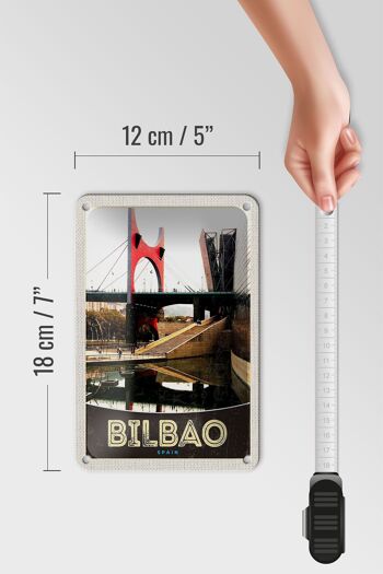 Panneau de voyage en étain, 12x18cm, pont de Bilbao, espagne, panneau décoratif de vacances 5