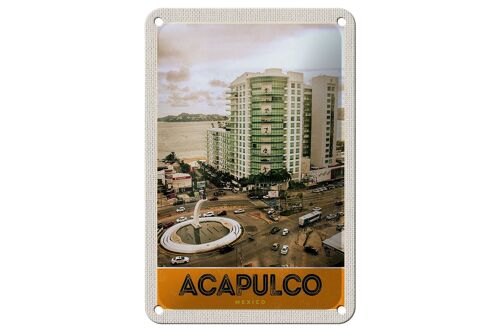 Blechschild Reise 12x18cm Acapulco Mexiko Innenstadt Hochhaus Schild