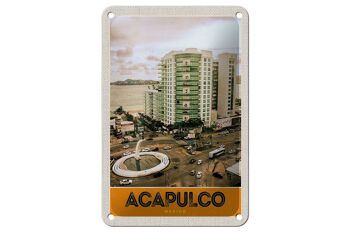 Panneau de voyage en étain 12x18cm, panneau de grande hauteur du centre-ville d'Acapulco mexique 1