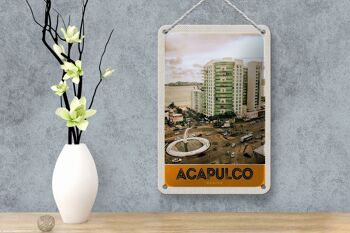 Panneau de voyage en étain 12x18cm, panneau de grande hauteur du centre-ville d'Acapulco mexique 4
