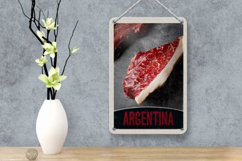 Panneau de voyage en étain 12x18cm, signe de Steak, viande de vache, bœuf d'argentine 4