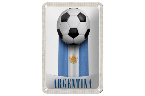 Blechschild Reise 12x18cm Argentinien Flagge Fußball Urlaub Schild