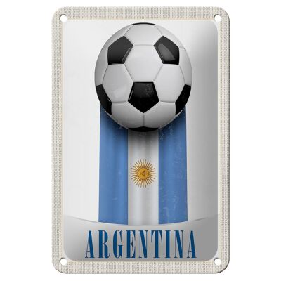 Targa in metallo da viaggio 12x18 cm Bandiera Argentina Football Holiday Sign