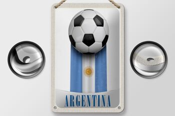 Signe de voyage en étain, drapeau argentin, Football, signe de vacances, 12x18cm 2