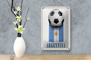 Signe de voyage en étain, drapeau argentin, Football, signe de vacances, 12x18cm 4