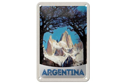 Blechschild Reise 12x18cm Argentinien Gebirge Wanderung Dekoration